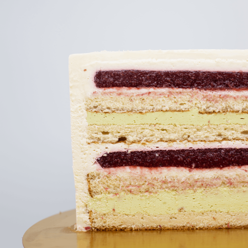Основа авторского торта "Фисташковый с вишнево-клубничным конфи"